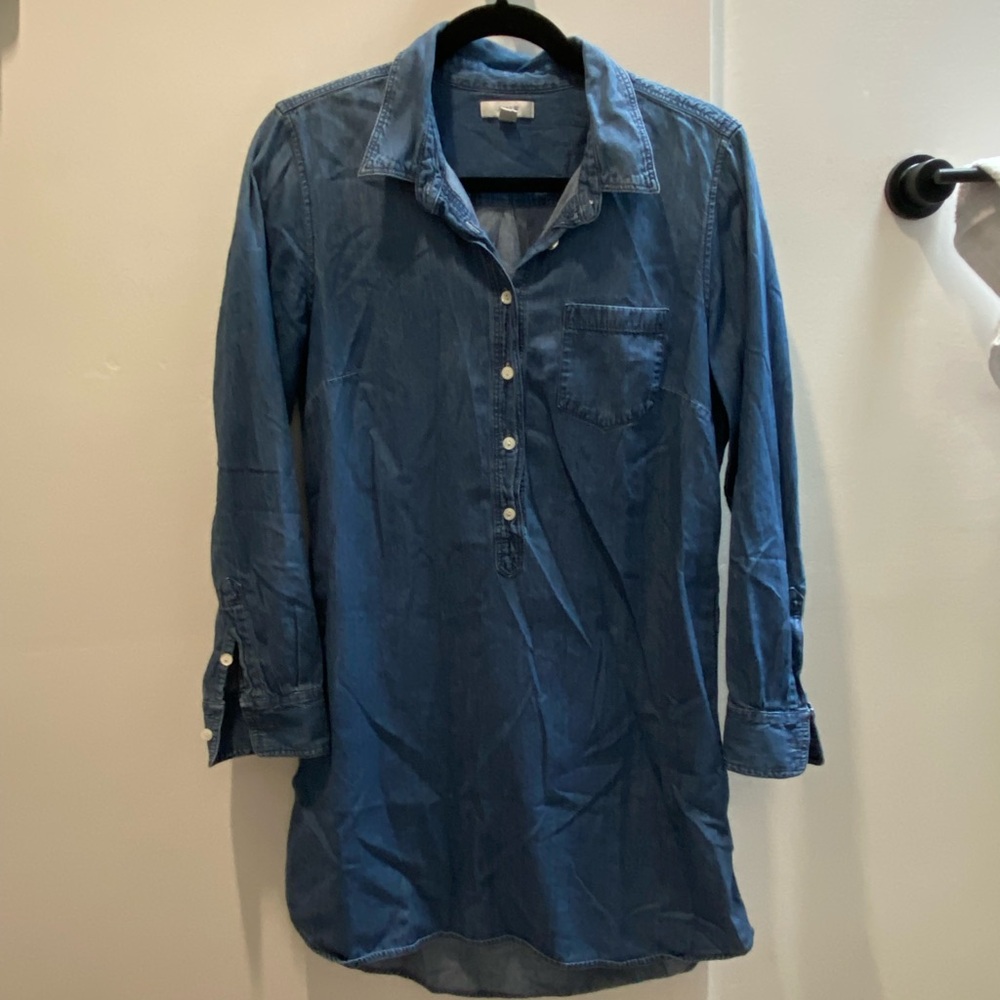 Long Blue Denim Shirt Jcrew